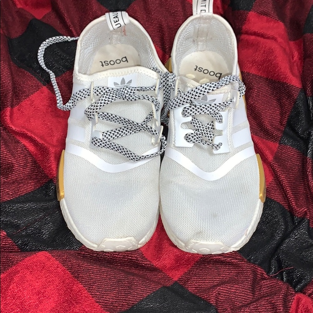 White and gold adidas